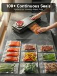Vacuum Sealer for Food, 90kPA Powerful Food Saver Vacuum Sealer Machine with Digital Kitchen Scale, 12-in-1 Food Vacuum Sealer with Dry & Moist Food Modes, 10 pcs & 1 Roll Vacuum Bags, Starter Kits