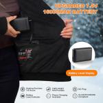 Moteoza Heated Hoodie for Women with Fleece Lining 7.4V 16000mAh Battery Women Heated Sweatshirt with Dual-Zone Heating (US, Alpha, X-Large, Regular, Regular) Dark Black