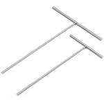 2 Pack Crepe Spreader Kit, Stainless Steel T-Shaped Batter Spreaders, Pancake Tool, Crepes Sticks Fit Any Crepe Pan Maker, 1 Large 7" + 1 Small 5"