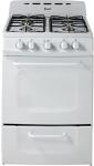Avanti Gas Range Oven, Compact Freestanding Design, 2.6-Cu.Ft. Capacity 4 Sealed Burners with Electronic Ignition, Includes Broiler Storage Drawer and Accessories, 24-Inch, White