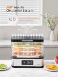 Reemix 5-Tier Compact Food Dehydrator - BPA-Free Trays, Stainless Steel Base, Touch Control LCD Display for Temperature/Time Adjustment, Home Use Dryer for Fruits, Veggies & Jerky