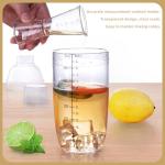 Plastic Bar Cocktail Shaker with Measuring Jigger Set,Hand Drink Mixer Boba Tea Shaker Cup with Scales,Bar Tool Transparent Protein(350ML)