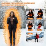 Moteoza Heated Hoodie for Women with Fleece Lining 7.4V 16000mAh Battery Women Heated Sweatshirt with Dual-Zone Heating (US, Alpha, X-Large, Regular, Regular) Dark Black