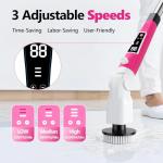 Electric Spin Scrubber,2026 New Adjustable Angle Cleaning Brush，IPX7 Waterproof Shower Scrubber with 3 Speed Settings,9 Brush Heads & Extendable Long Handle for Bathroom, Kitchen and Car Cleaning
