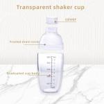 Plastic Bar Cocktail Shaker with Measuring Jigger Set,Hand Drink Mixer Boba Tea Shaker Cup with Scales,Bar Tool Transparent Protein(350ML)