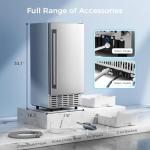 Kismile Under Counter Nugget Ice Maker, Pebble Ice Machine 80 lbs/Day, 24H Timer, Self-Cleaning, Double Ice Baskets, Built-in Ice Maker for Home & Office, Silver