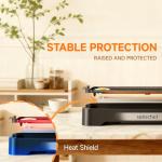 SENSCHEF Cleansnap Everyday Electric Griddle, 20” Nonstick Grill with Foldable Anti-Mess Shield, 1700W Fast Heating, ILAG Ultimate Coating, Dishwasher-Safe Removable Plate, Midnight Black