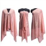 1920s Vintage Shawls and Wraps ¨C Faux Assuit Foil Print Chiffon Scarf, Tribal Fashion Poncho, Bellydance Robe & Bridesmaid Cape | 70x33 inches