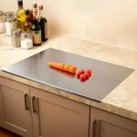 GVUHR 304 Stainless Steel Cutting Board for Kitchen- Large L-Shaped Bread Board,Double-Sided Chopping Board for Baking,Non Adhesive Bread Cutting Board (Large)