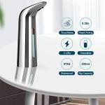 Automatic Soap Dispenser Touchless, TUMAN Pro Battery Operated Electric 14oz/400ml Liquid Hand Soap Dispenser with Motion Sensor, Suitable for Kitchen Bathroom Hotel, IPX6 Waterproof(Silver)…