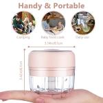 Electric Mini Garlic Mincer, 100ML USB Vegetable Onion Chopper, Portable Small Food Processor for Ginger, Chili, Vegetables