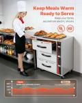 VEVOR Commercial Electric Drawer Warmer, Three-Drawer Stainless Steel Food Warmer, Freestanding Standard Warming Drawer Cabinet, 85°F–185°F Wide Temperature Range, for Restaurant, Hotel Buffet, Bakery