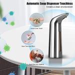 Automatic Soap Dispenser Touchless, TUMAN Pro Battery Operated Electric 14oz/400ml Liquid Hand Soap Dispenser with Motion Sensor, Suitable for Kitchen Bathroom Hotel, IPX6 Waterproof(Silver)…