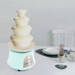 Chocolate Fountain 4 Tier Electric Chocolate Fountain Machine Stainless Steel Chocolate Fondue Fountain for Birthday Party Wedding Celebration (Pink+Silver)