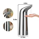 Automatic Soap Dispenser Touchless, TUMAN Pro Battery Operated Electric 14oz/400ml Liquid Hand Soap Dispenser with Motion Sensor, Suitable for Kitchen Bathroom Hotel, IPX6 Waterproof(Silver)…