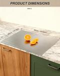 GVUHR 304 Stainless Steel Cutting Board for Kitchen- Large L-Shaped Bread Board,Double-Sided Chopping Board for Baking,Non Adhesive Bread Cutting Board (Large)