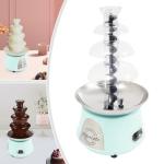 Chocolate Fountain 4 Tier Electric Chocolate Fountain Machine Stainless Steel Chocolate Fondue Fountain for Birthday Party Wedding Celebration (Pink+Silver)