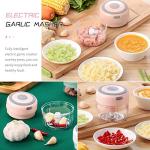 Electric Mini Garlic Mincer, 100ML USB Vegetable Onion Chopper, Portable Small Food Processor for Ginger, Chili, Vegetables