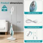 OLIXIS 10-in-1 Steam Mop, 1550W Detachable Handheld Steam Cleaner for Floor Cleaning, 16FT Cord, 2 Washable Pads, Multi-Purpose Floor Steamer for Hardwood, Carpet, Tile, Grout, Windows, White Green