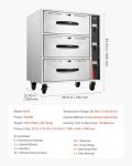 VEVOR Commercial Electric Drawer Warmer, Three-Drawer Stainless Steel Food Warmer, Freestanding Standard Warming Drawer Cabinet, 85°F–185°F Wide Temperature Range, for Restaurant, Hotel Buffet, Bakery