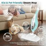 OLIXIS 10-in-1 Steam Mop, 1550W Detachable Handheld Steam Cleaner for Floor Cleaning, 16FT Cord, 2 Washable Pads, Multi-Purpose Floor Steamer for Hardwood, Carpet, Tile, Grout, Windows, White Green