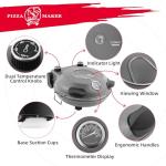 KLAIF 12" Electric Countertop Pizza Oven Indoor With Ceramic Stone, Dual Adjustable Temperature Controls, Includes 4 Pizza Tools, LMR-Gray