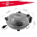 KLAIF 12" Electric Countertop Pizza Oven Indoor With Ceramic Stone, Dual Adjustable Temperature Controls, Includes 4 Pizza Tools, LMR-Gray