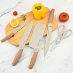 Retrosohoo 6-Piece Khaki Kitchen Knife Set