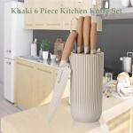 Retrosohoo 6-Piece Khaki Kitchen Knife Set