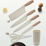 Retrosohoo 6-Piece Khaki Kitchen Knife Set