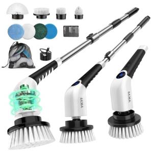 Cordless Electric Spin Scrubber with 8 Brush Heads