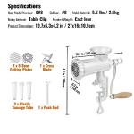 VEVOR Heavy Duty Manual Meat Grinder and Mincer