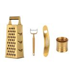 Gold Box Grater Set with Container and Accessories