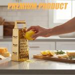 Gold Box Grater Set with Container and Accessories