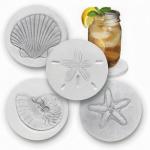 Mixed Shell Drink Coasters - Set of 4