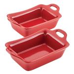 Rachael Ray Red Rectangular Au Gratin Baker Set