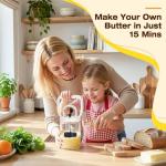 CAROD Manual Butter Churn Maker, 1.2L Glass Jar