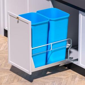 Dual Pull Out Trash Can for Under Cabinet