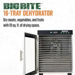LEM BigBite 16-Tray Stainless Steel Food Dehydrator