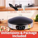 SuYiFan Electric Crepe and Roti Maker, 16-Inch