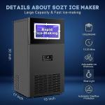 Compact Black Ice Maker with Storage Bin