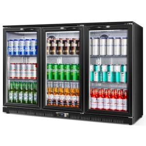 Beverage Refrigerator, 53.15W Inch 12 Cu.Ft Drink Fridge, Back Bar Beer Fridge with 3 Glass Door, 35.43" Height Beverage Cooler, Built-in & Undercounter Commercial Back Bar Cooler for Kitchen Shop Bar