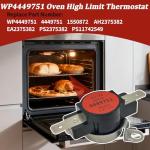 WP4449751 Range Oven High Limit Thermostat Compatible with Whirlpool, KitchenAid, Jenn-Air, Amana Double Wall Ovens Parts,Maytag, Replaces 4449751,Overheat Protection