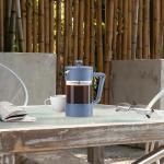 Oggi Borosilicate Glass French Press Coffee Maker (20oz)- 5 Cup Capacity, Coffee Press, Single Serve Coffee Maker, Stainless Steel Lid & Plunger, Make Great Coffee Gifts, Blue