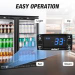 Beverage Refrigerator, 53.15W Inch 12 Cu.Ft Drink Fridge, Back Bar Beer Fridge with 3 Glass Door, 35.43" Height Beverage Cooler, Built-in & Undercounter Commercial Back Bar Cooler for Kitchen Shop Bar
