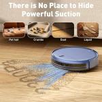 ZCWA Robot Vacuum and Mop Combo, Anti-Hair Tangle Design for Pet Hair,Self-Charging, Powerful Suction, APP/Remote/Voice Control, Ideal for Hard Floors, Carpets