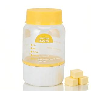 ZAWELIYO Butter Maker Cup, Manual Churner Bottle for Homemade Fresh Butter, Plastic Multifunctional Cream Separator with Built in Strainer for Cooking Baking