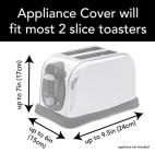 RITZ Premium Universal Two Slice Toaster Cover, 11.25" x 5.75" x 7", Polyester and Cotton Quilted, Fingerprint Protector, Super Soft Appliance & Dust Cover, Appliance NOT Included, Black