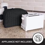 RITZ Premium Universal Two Slice Toaster Cover, 11.25" x 5.75" x 7", Polyester and Cotton Quilted, Fingerprint Protector, Super Soft Appliance & Dust Cover, Appliance NOT Included, Black
