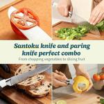 Knife Set, 15 Piece Premium Chef High Carbon Stainless Steel Kitchen Knife Block Set, Razor-sharp, Ergonomic Forged Triple Rivet Handle, Professional Knife Set for Kitchen, Dishwasher Safe(White)